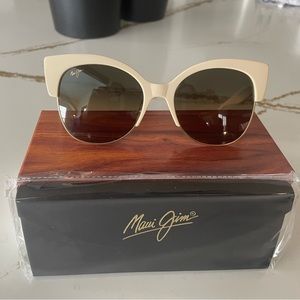 Maui Jim Mariposa HS817-22C Ivory with Gold HCL Bronze Polarized Sunglasses